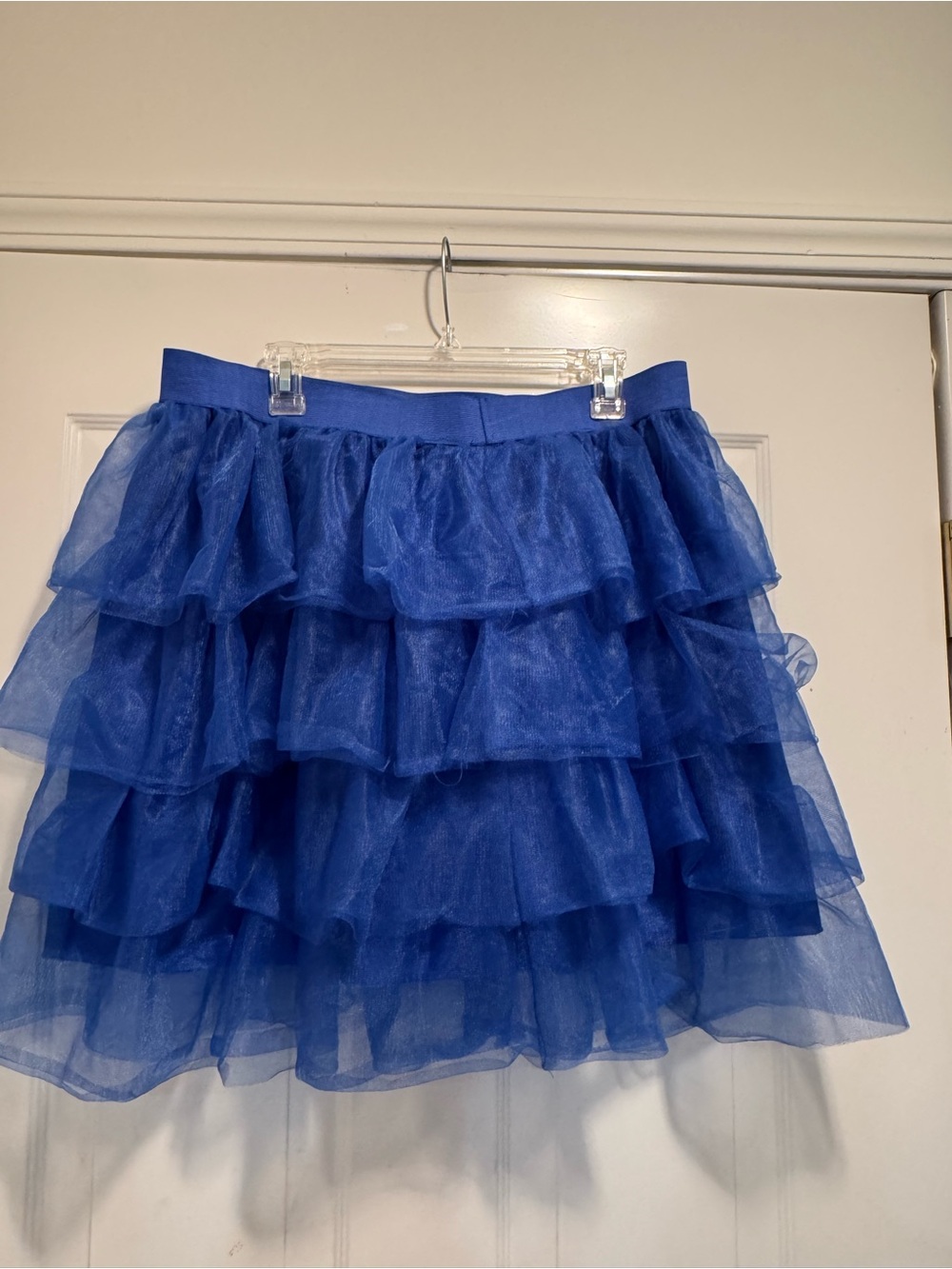Blue Layered Ruffle Skirt